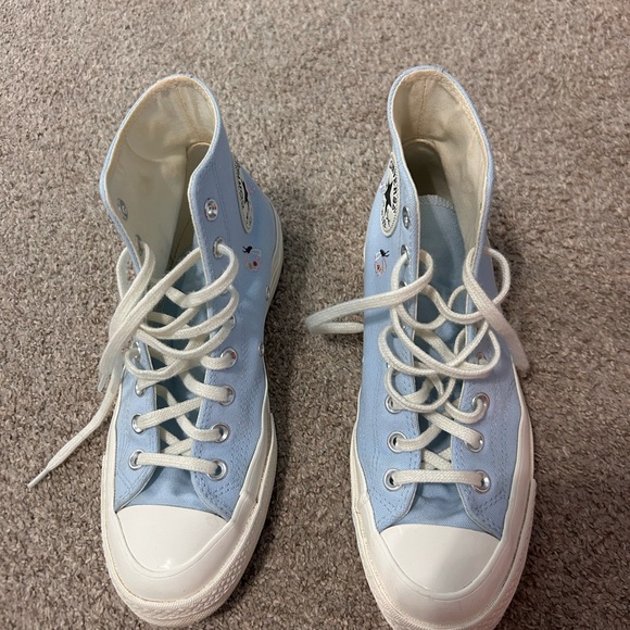 Converse Light Blue Butterfly High-Top Sneakers - Picture 2 of 2